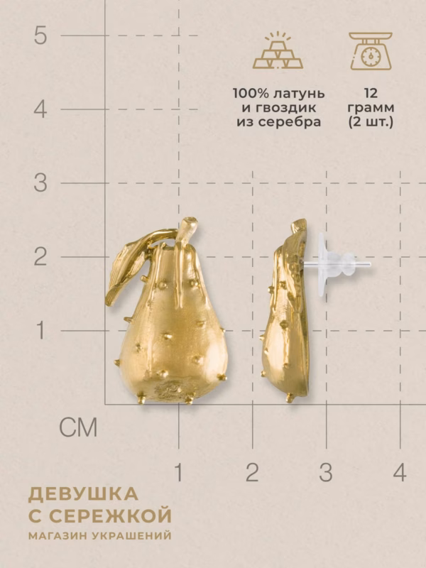Сережки «Груши» — фото 3