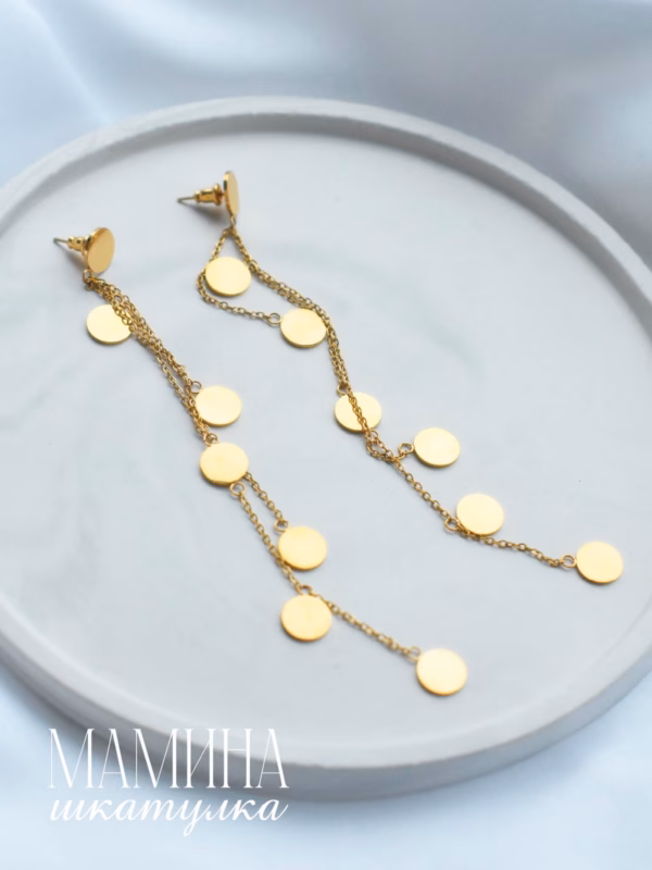 Сережки «Мишель», золотистые — фото 2