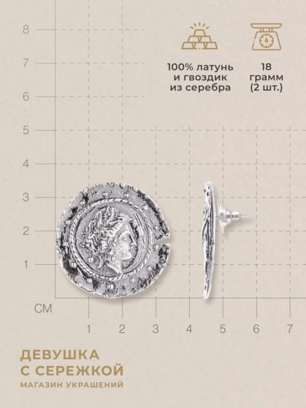 Сережки «Монеты» — фото 3