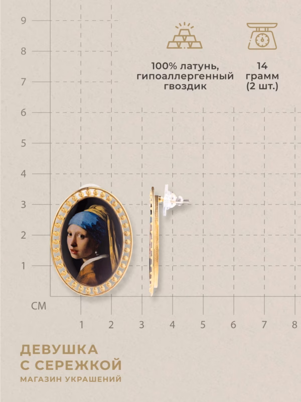 Сережки «Тайна Вермеера» — фото 3